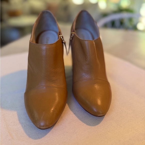 CHLOE Stabio Tan Leather Chunky Heel Booties sz IT 37.5 (fits like US 7) - Picture 8 of 16